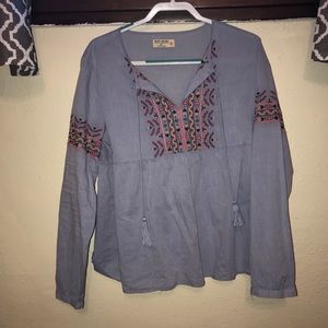 Light blue, floral print top